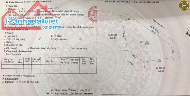 Lô đất khu đô thị Phía Tây, P. Thanh Bình, TP Hải Dương.