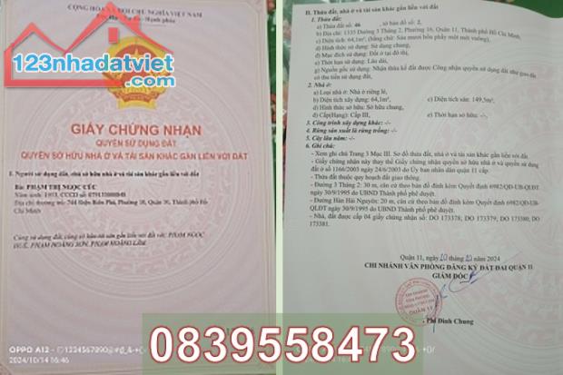 ⭐️Vị trí vàng !! Bán nhà góc 2MT số 1335 Đường 3/2, P16, Q.11, TP HCM, 19 tỷ, 0839558473
