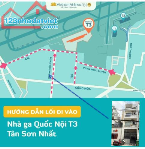 Đ. Hoàng Hoa Thám, lối vào nhà ga T3, 54m², 4 tầng, ST - 5