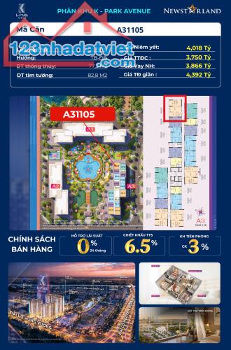 🏡 CĂN HỘ 3PN – A31105 TẦNG TRUNG – NGẮM TRỌN VIEW NỘI KHU🏡