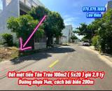 💥Đất mặt tiền Tân Trào 100m2 ( 5x20 ) giá 2,9 tỷ, thành phố Tuy Hòa
