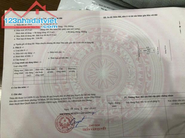 ĐẤT ĐẸP - GIÁ TỐT - Bán GẤP 4 Lô Đất Tiềm Năng tại Cẩm Giàng - Hải Dương - 1