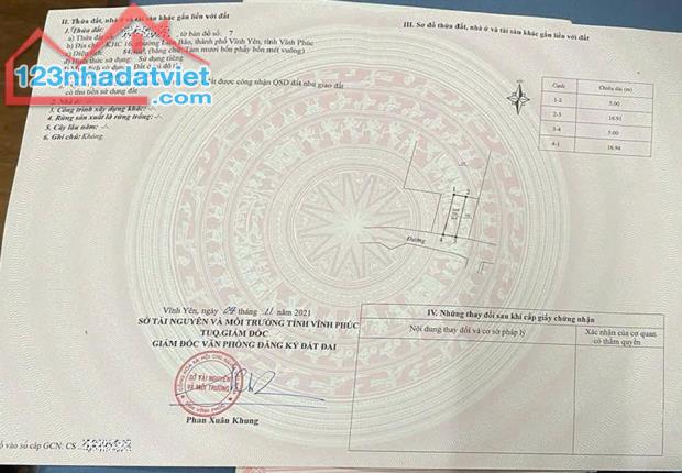 Bán đất full thổ cư trục chính Gò Dung, Liên Bảo, Vĩnh Yên, Vĩnh Phúc