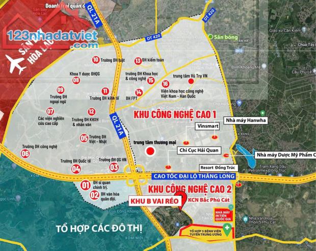 bán đất hòa lạc diện tích 505m2, Sổ đỏ chính chủ, công chứng trong ngày