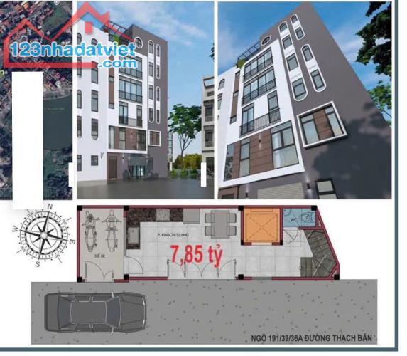 Chính chủ gửi bán nhà riêng Thạch Bàn cực đẹp 34m2 6 tầng thang máy oto đỗ cửa giá 7,85 tỷ