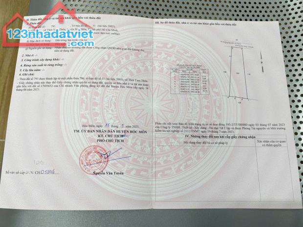 ✅⏩BÁN ĐẤT 245M TẶNG NHÀ LẦU 2/ NGUYỄN THỊ THẢNH,THỚI TAM THÔN ,HÓC MÔN