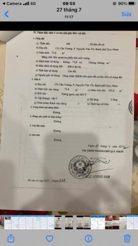 Bán đất nền 73,8m. Giá 6,2 tỷ. Đ. Cần vương. P. Ng văn cừ. Tp. Qui nhơn - 1