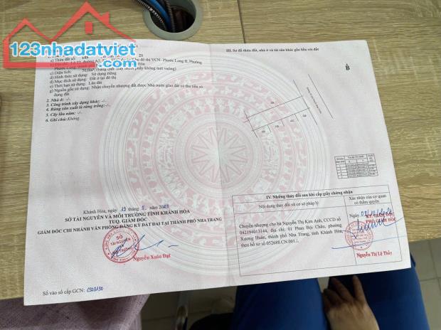 Bán lô TĐC đường A2 VCN Phước Long 2 - Nha Trang( sổ hồng) - 2