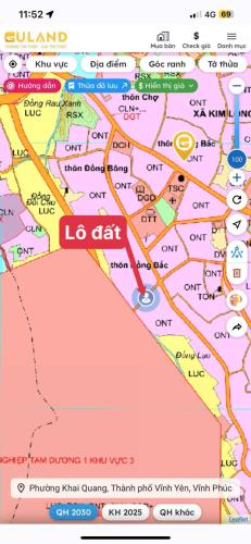 Bán đất Đồng Bông, Kim Long, Tam Dương, Diện tích: 100m2, giá : 1,1x tỷ - 2