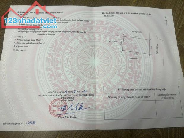 🍀 76m đất tại TDP Lâu Làng -Hoa Động-Thuỷ Nguyên-Hải Phòng 🍀🍀   ▪️ Giá: 1,5x tỷ  - Diện - 2