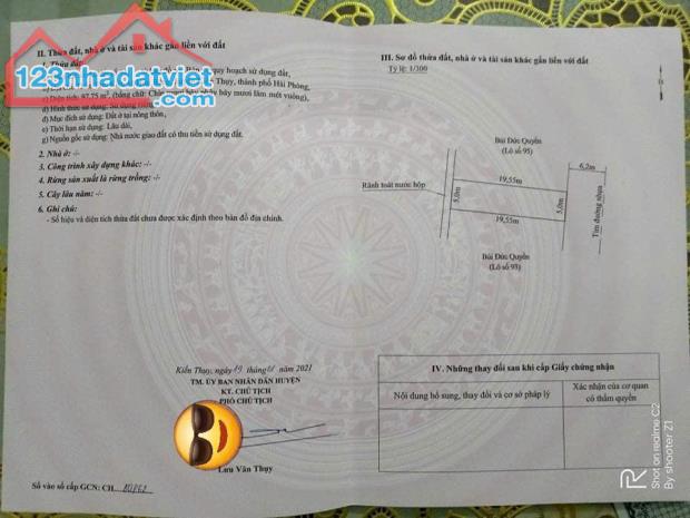 Bán gấp lô đất tại khu tái định cư Tam Kiệt Hữu Bằng, Kiến Thụy, Hải Phòng