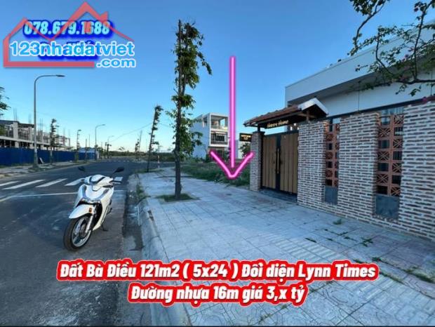 💥 Đất Bà Điều Đối diện Lynn Times 121m2 ( 5x24 ) chỉ 3,9 tỷ. Thành phố Tuy Hòa