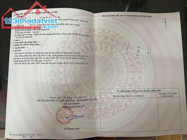 CẦN BÁN NHANH LÔ ĐẤT TẠI Xóm Tiên, Tiên Hùng, Nguyên Khê, Đông Anh, TP Hà Nội
