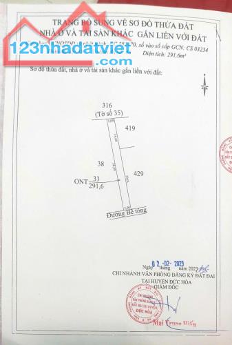 GIÁ TỐT - CHÍNH CHỦ Cần Bán Lô Đất Nền Full Thổ Cư Tại Xã  Mỹ Hạnh Bắc, Đức Hòa, Long An. - 2