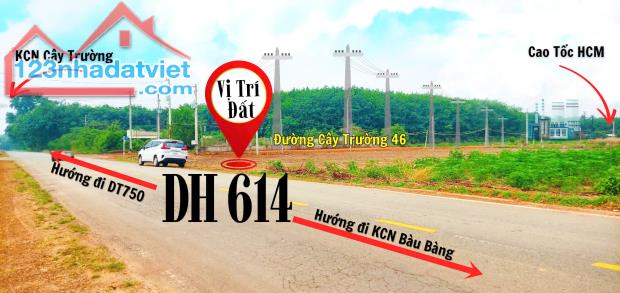Đất nền đường nhựa DH614 sát KCN Bàu Bàng