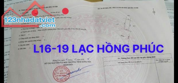 Bán lô đất vị trí đẹp đường 20m tại khu đô thị Lạc Hồng Phúc, Mỹ Hào, Hưng Yên