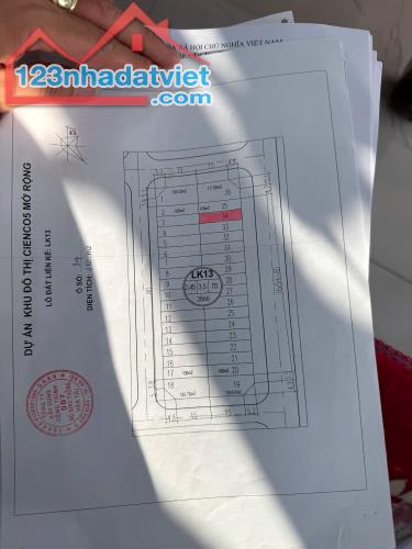 Bán 100m lk mặt đường 24m KĐT Cienco 5 Mê Linh,mặt tiền: 5m, kd sầm uất.