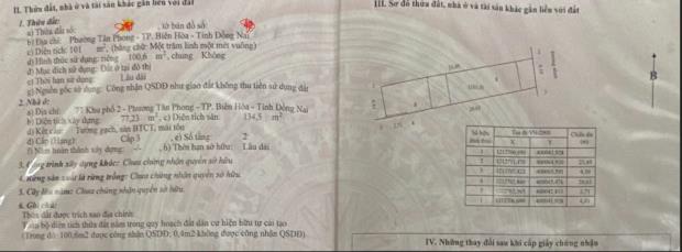 CHÍNH CHỦ CẦN BÁN NHÀ 1 TRỆT 1 LẦU TẠI PHƯỜNG TÂN PHONG - TP.BIÊN HÒA - ĐỒNG NAI. - 2