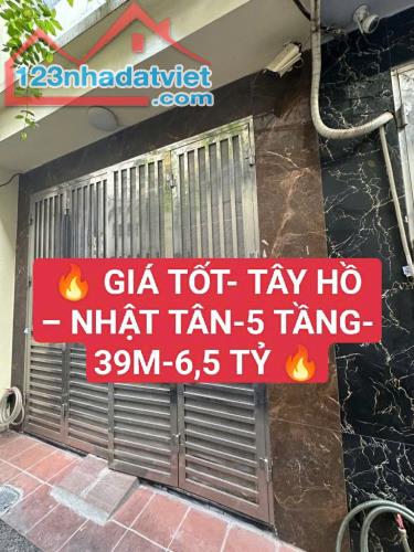 Tây Hồ- Nhật Tân-Ngõ thông- Nhà đẹp 5 tầng- 39m- 6.5 tỷ