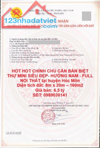 HOT HOT CHÍNH CHỦ CẦN BÁN BIỆT THỰ MINI SIÊU ĐẸP- HƯỚNG NAM - FULL NỘI THẤT tại huyện Hóc