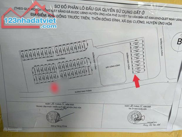 LÔ GÓC 142M2  ĐẤU GIÁ ĐẠI CƯỜNG KINH DOANH BẤT CHẤP - 1