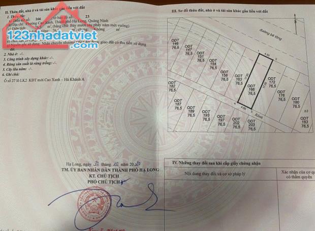 Bán Đất Khu Xử Lý Nước Thải Hà Khánh A,DT:76.5m2,MT:4.5m Siêu Đẹp !!! - 3