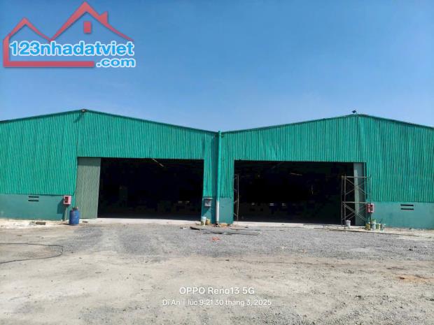 Cho thuê kho xưởng 5.000m² tại Dĩ An, Bình Dương – Giá chỉ 150 triệu/tháng, đường