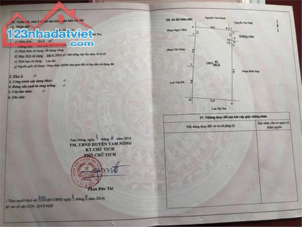 CHÍNH CHỦ CẦN BÁN NHANH LÔ ĐẤT  TẠI xã Hồng đà, Huyện Tam Nông, Tỉnh Phú Thọ.