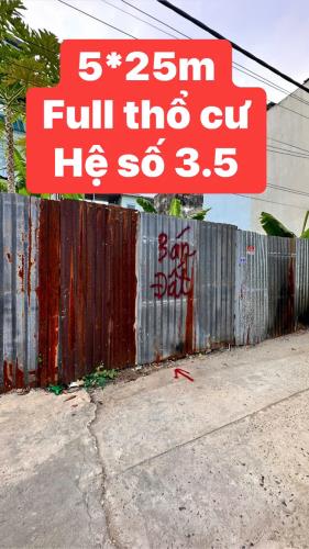 ĐẤT LỚN 5X25M HẺM XE HƠI, GẦN CHỢ SIÊU THỊ TRƯỜNG HỌC, HSXD 5.6 - 2
