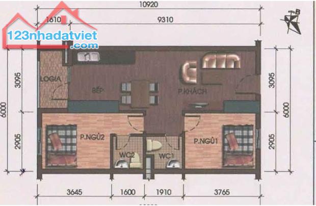 🏡 Chính chủ cho thuê căn hộ 3728 - HH2B Linh Đàm  2PN - 2VS view hồ,  giá chỉ 9 Tr/Th - 2