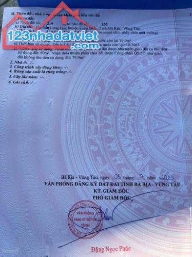 Bán đất mặt tiền đường Số 9, Thị trấn Long Hải, Bà Rịa - Vũng Tàu. - 2
