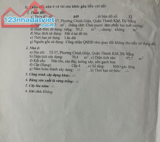 Bán nhà chính chủ kiệt 260 đường Điện Biên Phủ, Phường Chính Gián, Quận Thanh Khê, TP Đà - 2