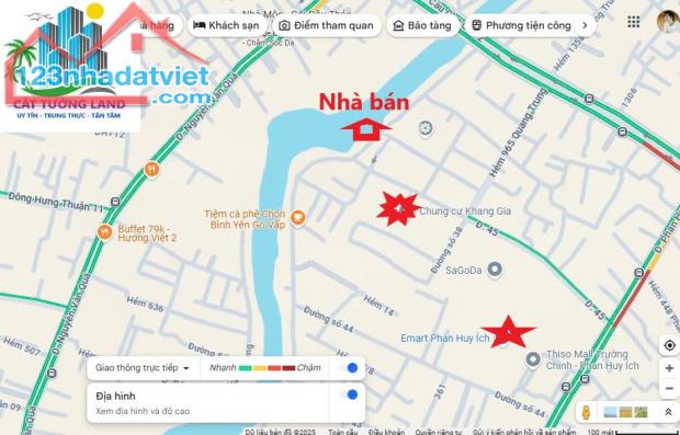 Bán nhà Mặt Tiền Kênh Tham Lương, gần Emart Phan Huy Ích. Chỉ 4.5 tỷ