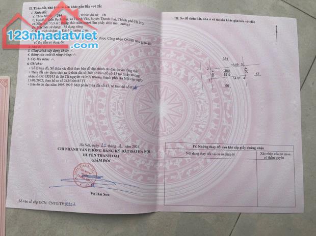 Bán lô đất vị trí đẹp đường ô tô vào tận nhà tại thôn Bạch Nao, Thanh Văn