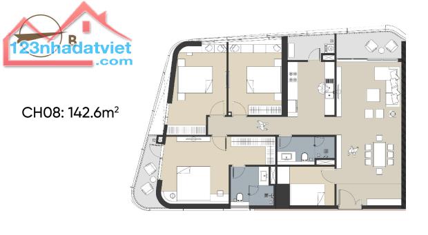 Han Jardin - Bán căn góc tầng cao - Diện tích 142.9m2, 3N2WC - N01 - T7 - Ngoại Giao Đoàn