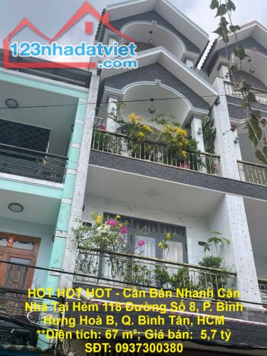 HOT HOT HOT - Cần Bán Nhanh Căn Nhà Tại Hẻm 118 Đường Số 8, P. Bình Hưng Hoà B, Q. Bình