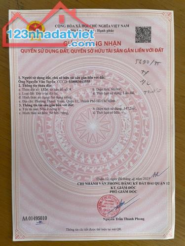 BÁN NHÀ 1 TRỆT 2 LẦU - ĐƯỜNG 8M, THẠNH XUÂN 48, Q.12 – GIÁ CHỈ 4,8 TỶ