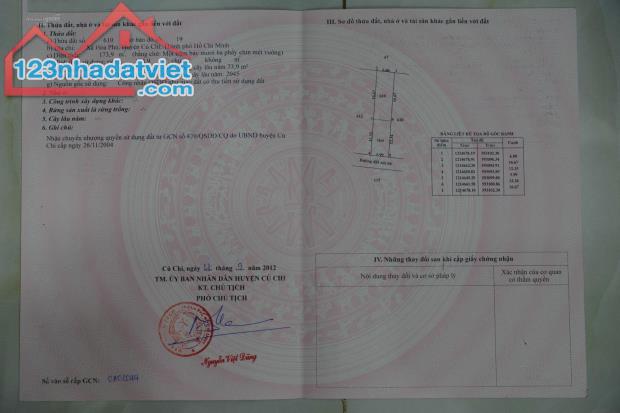 CHÍNH CHỦ BÁN 173M2 ĐẤT MẶT TIỀN SẴN SỔ TẠI HÒA PHÚ-CỦ CHI - 1