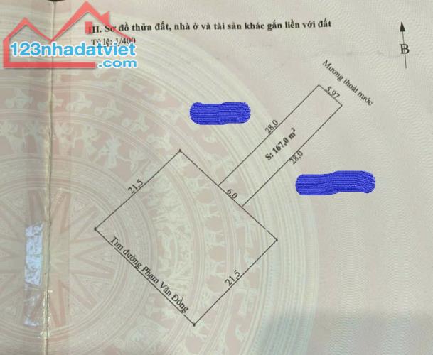 Cần bán đất MẶT ĐƯỜNG Phạm Văn Đồng ngay gần chợ Tân Thành - 1