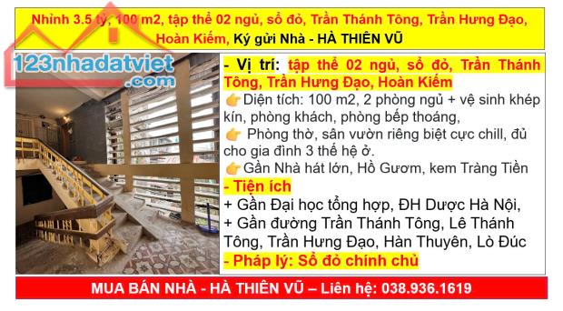 Nhỉnh 3.5 tỷ, 100 m2, tập thể 02 ngủ, sổ đỏ, Trần Thánh Tông, Trần Hưng Đạo, Hoàn Kiếm, Ký - 5