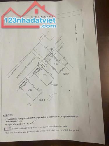Cần bán nhà HXH đường Nguyễn Bỉnh Khiêm, P. Bến Nghé, Q.1. Diện tích 4.1m x 9m, giá chỉ - 2
