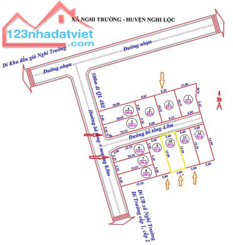 ĐẤT PHÂN LÔ F0 , XÓM TRƯỜNG SƠN , NGHI TRƯỜNG  - DIỆN TÍCH: 88-91M2 - 1
