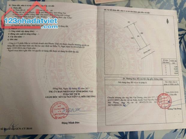 Đất chính chủ- giá tốt chính chủ cần bán nhanh lô đất tại TP Biên Hòa, tỉnh Đồng Nai