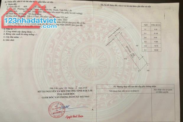 Mặt tiền Dã Tượng, BMT - 7,7m x 64m - Tổng diện tích 647 m2 - Chỉ 3,98 tỷ - 2