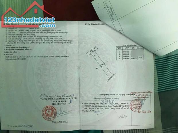 CẦN BÁN NHÀ ĐẸP CÓ SỔ HỒNG RIÊNG – TÂN PHÚ TRUNG, CỦ CHI