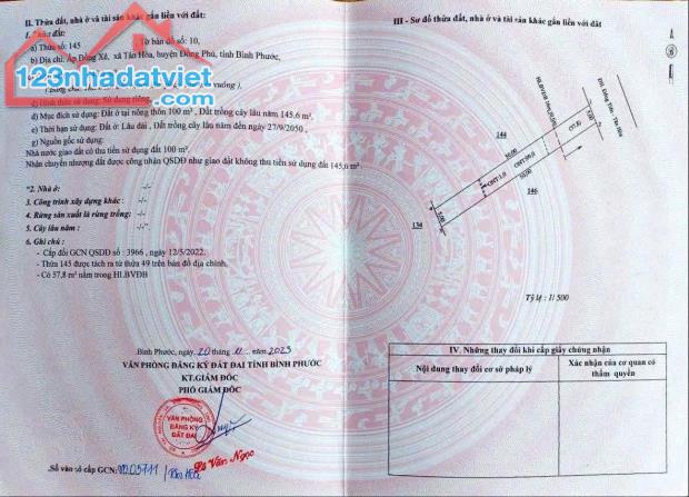 Đất thổ cư Tân Hoà mặt tiền đường nhựa lớn 32m giá chỉ 4xx