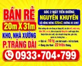 BÁN RẺ 626m2 KHO, NHÀ XƯỞNG P.TRẢNG DÀI, ĐỒNG NAI, GÓC 2 MẶT TIỀN ĐƯỜNG NGUYỄN KHUYẾN
