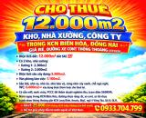CHO THUÊ 12000m2 KHO, NHÀ XƯỞNG, CÔNG TY TRONG KCN BIÊN HÒA, ĐỒNG NAI GIÁ RẺ, Đ.XE CONT