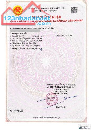 Bán đất Thổ Cư, CLN Xã Xuân Đông, TP Đồng Nai. - 2