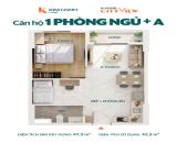 Bán NOXH 1PN (công năng 2PN) full nội thất, 47m2, tại K-Home Cityview chỉ với 999,44 triệu